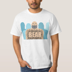SlipperyJoe's muscular bald bear man stylised cart T-Shirt