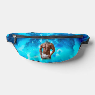 SlipperyJoe's muscular bearded man shirtless sixpa Bum Bags