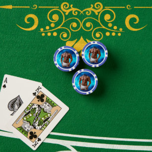 SlipperyJoe's muscular bearded man shirtless sixpa Poker Chips