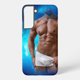 SlipperyJoe's muscular bearded man white underwear Samsung Galaxy Case