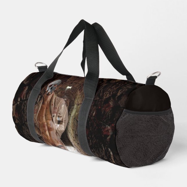 SlipperyJoe's muscular ghost stone dimly lit tunne Duffle Bag (Right Corner)