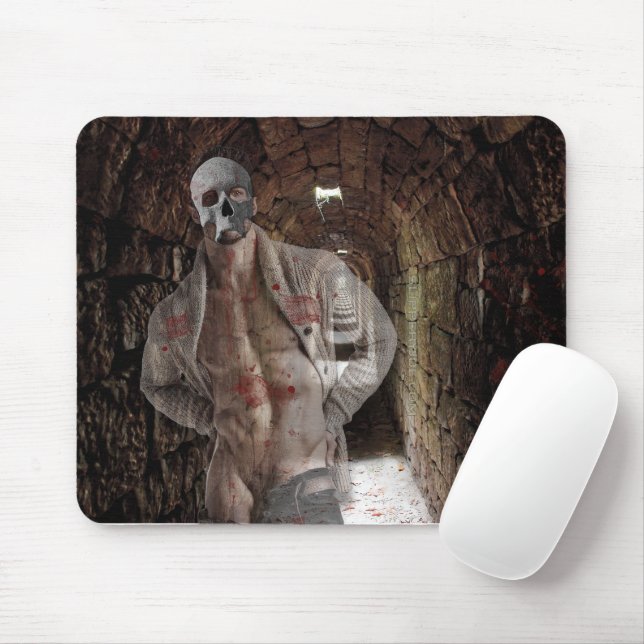 SlipperyJoe's muscular ghost stone dimly lit tunne Mouse Pad (With Mouse)