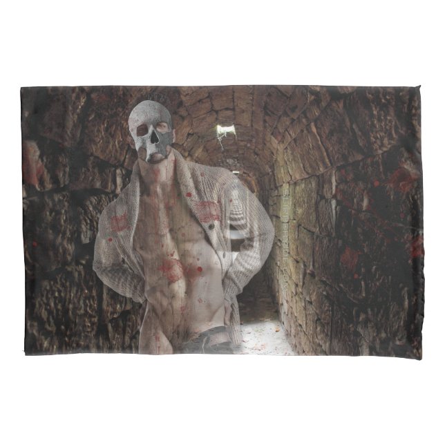 SlipperyJoe's muscular ghost stone dimly lit tunne Pillowcase (Front)