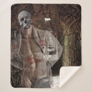 SlipperyJoe's muscular ghost stone dimly lit tunne Sherpa Blanket