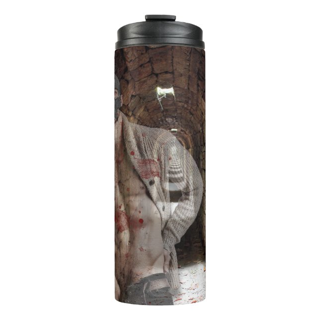SlipperyJoe's muscular ghost stone dimly lit tunne Thermal Tumbler (Front)