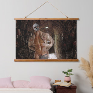 SlipperyJoe's muscular ghost stone tunnel Hallowee Hanging Tapestry