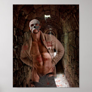 SlipperyJoe's muscular ghost stone tunnel Hallowee Poster
