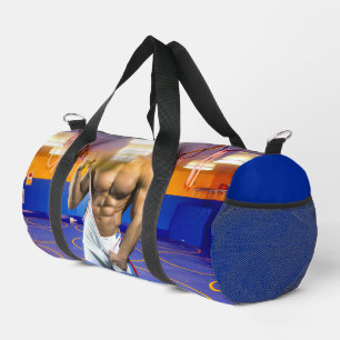 SlipperyJoe's muscular man bulge six-pack gym trai Duffle Bag