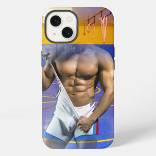 SlipperyJoe's muscular man bulge six-pack gym trai iPhone 13 Case