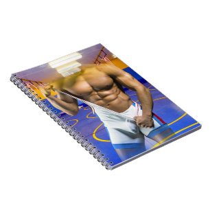 SlipperyJoe's muscular man bulge six-pack gym trai Notebook