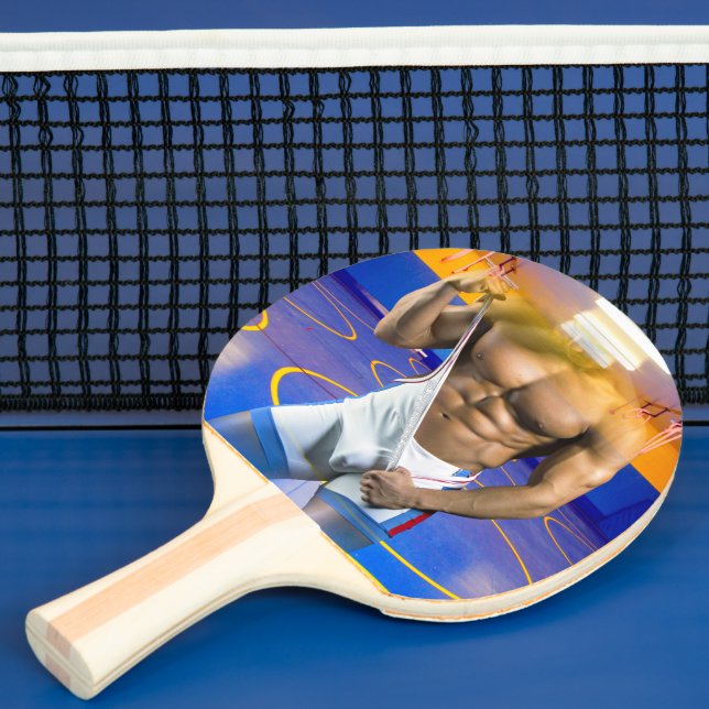 SlipperyJoe's muscular man bulge six-pack gym trai Ping Pong Paddle (Insitu)