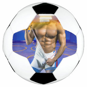 SlipperyJoe's muscular man bulge six-pack gym trai Soccer Ball