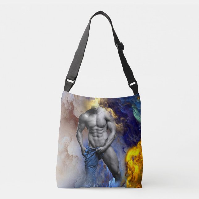 SlipperyJoe's muscular man physique steamy shirtle Crossbody Bag (Front)