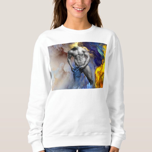 SlipperyJoe's muscular man physique steamy shirtle Sweatshirt (Front)