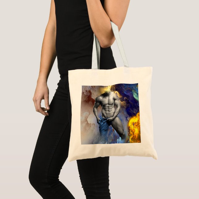 SlipperyJoe's muscular man physique steamy shirtle Tote Bag (Front (Product))