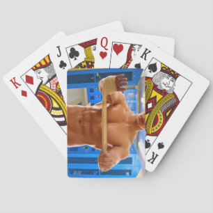 SlipperyJoe's muscular man shirtless chest 6-pack  Playing Cards