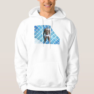 SlipperyJoe's muscular man six-pack abs white unde Hoodie
