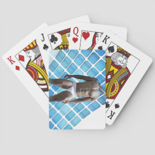 SlipperyJoe's muscular man six-pack abs white unde Playing Cards