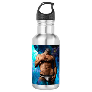 SlipperyJoe's muscular man underwear bulge cosmic 532 Ml Water Bottle
