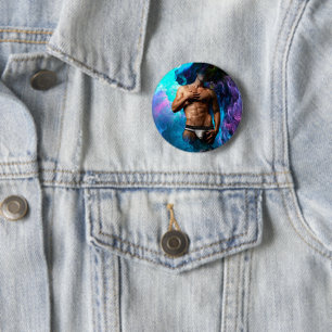 SlipperyJoe's muscular man underwear bulge cosmic 6 Cm Round Badge