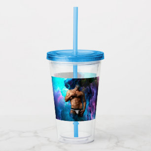 SlipperyJoe's muscular man underwear bulge cosmic Acrylic Tumbler