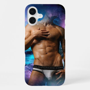 SlipperyJoe's muscular man underwear bulge cosmic iPhone 16 Plus Case