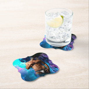 SlipperyJoe's muscular man underwear bulge cosmic Paper Coaster