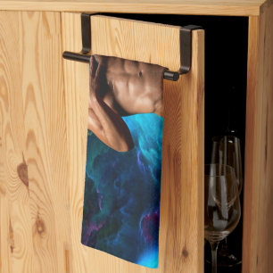 SlipperyJoe's muscular man underwear bulge cosmic  Tea Towel