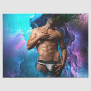 SlipperyJoe's muscular man underwear bulge cosmic  Tissue Paper