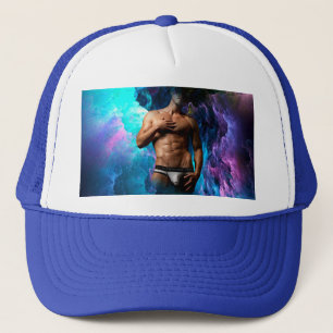 SlipperyJoe's muscular man underwear bulge cosmic  Trucker Hat