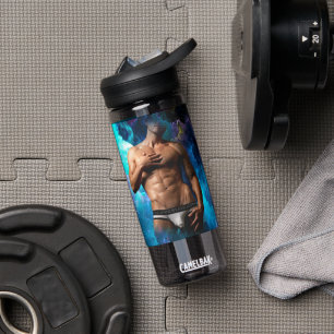 SlipperyJoe's muscular man underwear bulge cosmic  Water Bottle