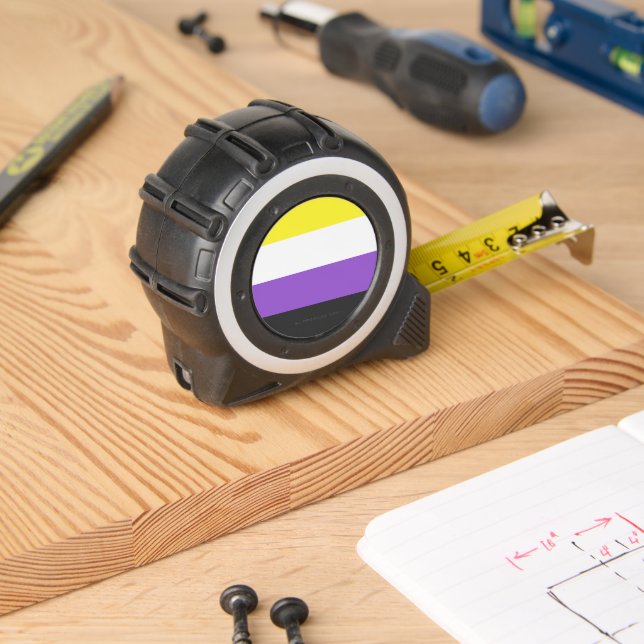 SlipperyJoe's Nonbinary Pride Flag yellow white pu 1 (Woodwork)