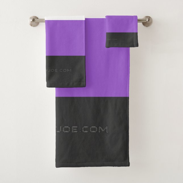 SlipperyJoe's Nonbinary Pride Flag yellow white pu Bath Towel Set (Insitu)