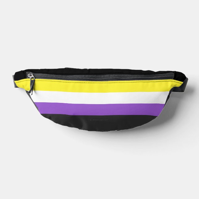 SlipperyJoe's Nonbinary Pride Flag yellow white pu Bum Bags (Lay Down)