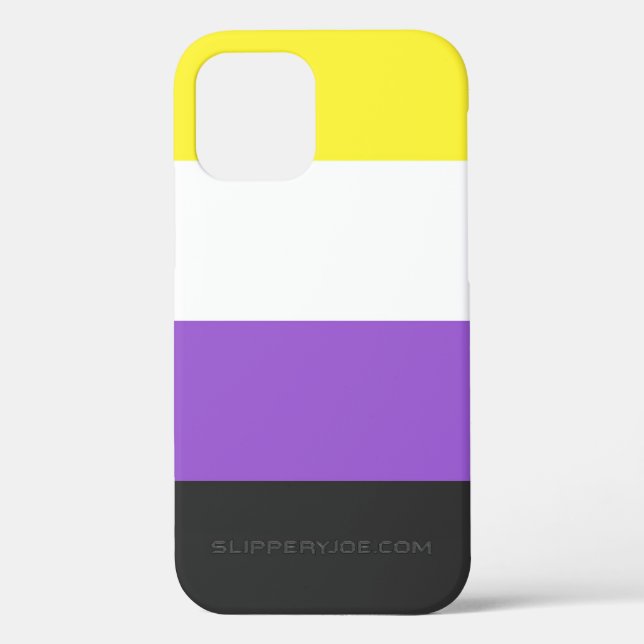 SlipperyJoe's Nonbinary Pride Flag yellow white pu Case-Mate iPhone Case (Back)