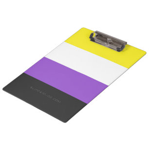 SlipperyJoe's Nonbinary Pride Flag yellow white pu Clipboard