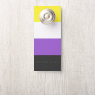 SlipperyJoe's Nonbinary Pride Flag yellow white pu Door Hanger