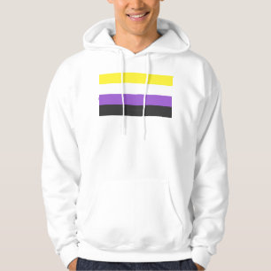 SlipperyJoe's Nonbinary Pride Flag yellow white pu Hoodie
