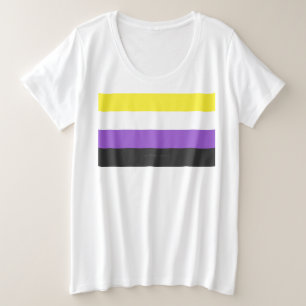 SlipperyJoe's Nonbinary Pride Flag yellow white pu Plus Size T-Shirt