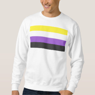 SlipperyJoe's Nonbinary Pride Flag yellow white pu Sweatshirt