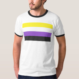 SlipperyJoe's Nonbinary Pride Flag yellow white pu T-Shirt
