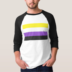 SlipperyJoe's Nonbinary Pride Flag yellow white pu T-Shirt