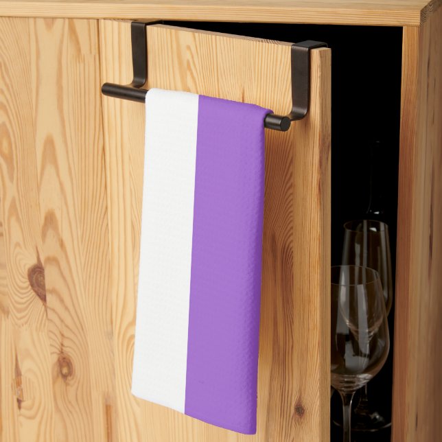 SlipperyJoe's Nonbinary Pride Flag yellow white pu Tea Towel (Thirds Fold)