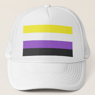 SlipperyJoe's Nonbinary Pride Flag yellow white pu Trucker Hat