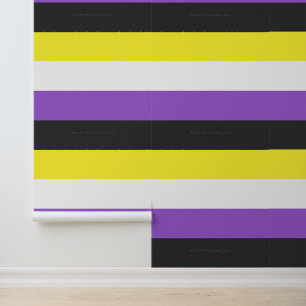 SlipperyJoe's Nonbinary Pride Flag yellow white pu Wallpaper