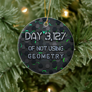 SlipperyJoe's not using geometry interlocking hexa Ceramic Tree Decoration
