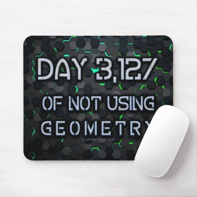 SlipperyJoe's not using geometry interlocking hexa Mouse Pad (With Mouse)