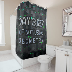SlipperyJoe's not using geometry interlocking hexa Shower Curtain