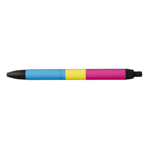 SlipperyJoe's pansexual pride flag gender-blind pi Black Ink Pen