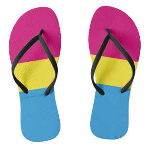 SlipperyJoe's pansexual pride flag gender-blind pi Jandals